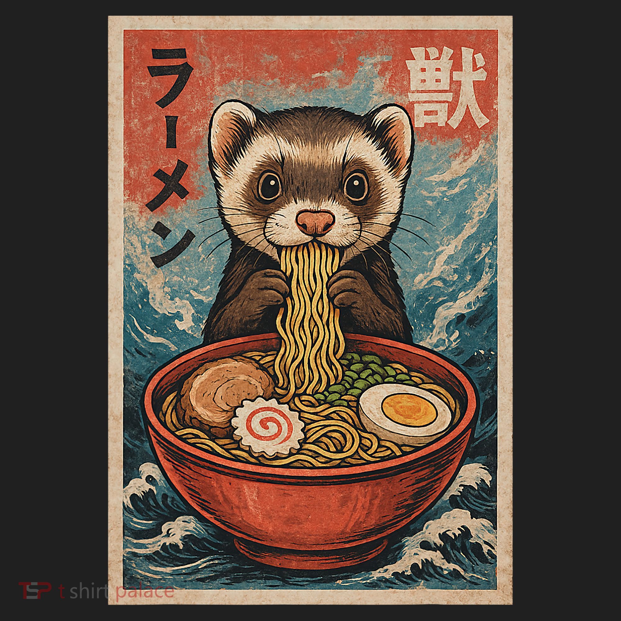 Ferret Eating Ramen Kawaii Anime Pet Lover  Women's Sweatshirt