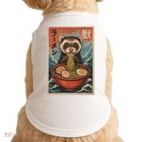 Ferret Eating Ramen Kawaii Anime Pet Lover  Doggie Tank thumb 0