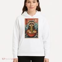 Ferret Eating Ramen Kawaii Anime Pet Lover  Hoodie thumb 5