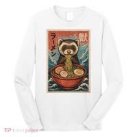 Ferret Eating Ramen Kawaii Anime Pet Lover  Long Sleeve Shirt thumb 0