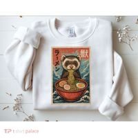 Ferret Eating Ramen Kawaii Anime Pet Lover  Sweatshirt thumb 2