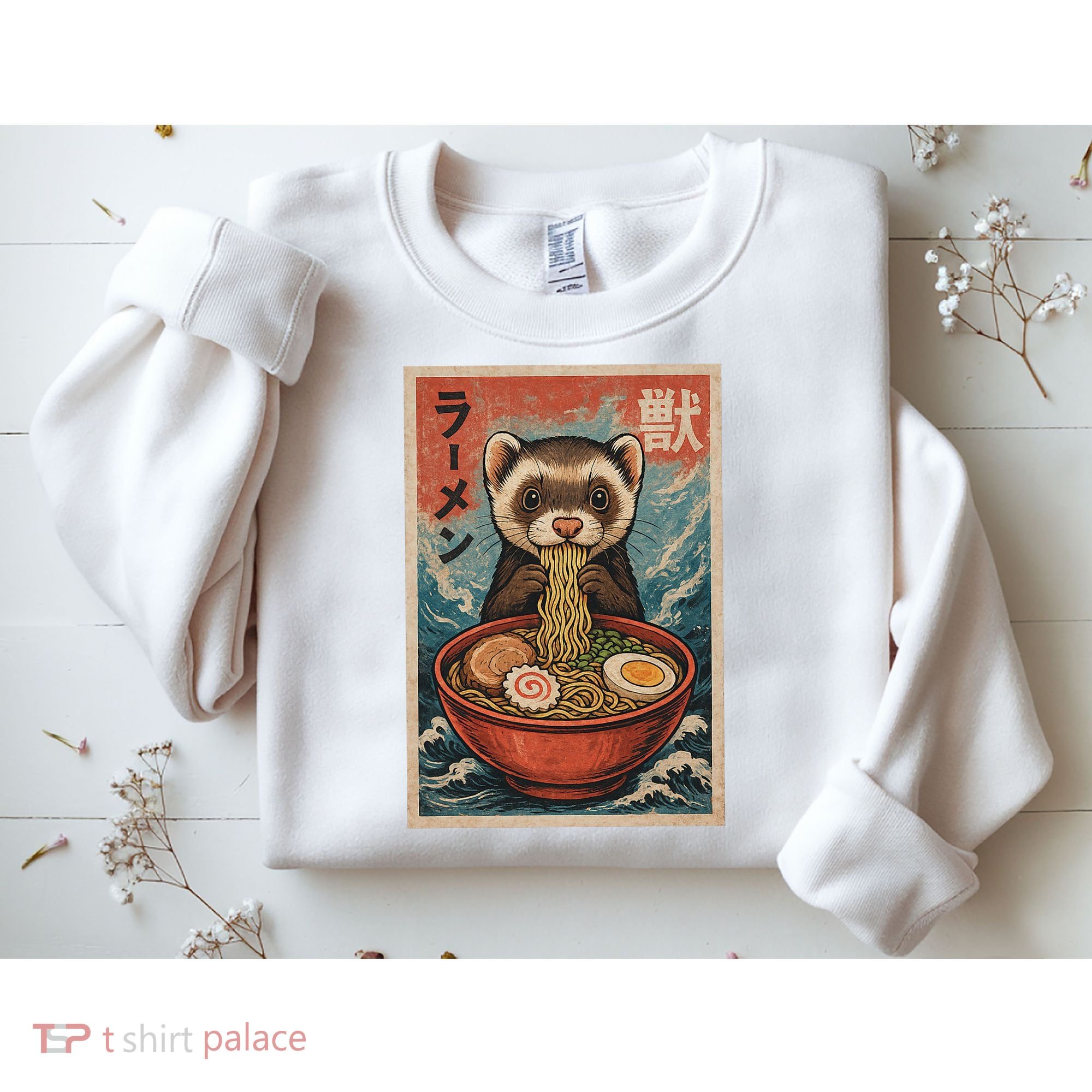 Ferret Eating Ramen Kawaii Anime Pet Lover  Sweatshirt