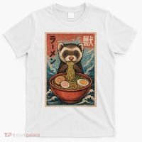 Ferret Eating Ramen Kawaii Anime Pet Lover  T-Shirt thumb 0