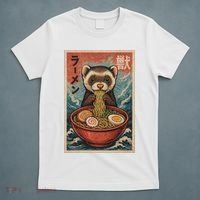 Ferret Eating Ramen Kawaii Anime Pet Lover  T-Shirt thumb 5