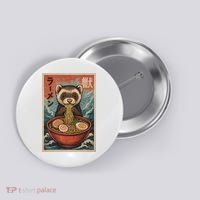 Ferret Eating Ramen Kawaii Anime Pet Lover  Button thumb 0