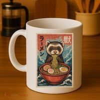 Ferret Eating Ramen Kawaii Anime Pet Lover  Coffee Mug thumb 4