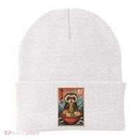 Ferret Eating Ramen Kawaii Anime Pet Lover  Beanie thumb 0