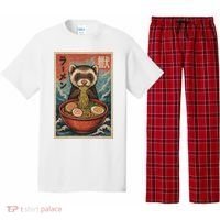 Ferret Eating Ramen Kawaii Anime Pet Lover  Pajama Set thumb 0