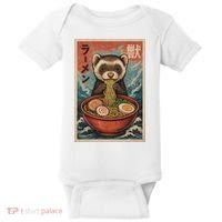 Ferret Eating Ramen Kawaii Anime Pet Lover  Baby Bodysuit thumb 0