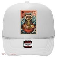 Ferret Eating Ramen Kawaii Anime Pet Lover  Hat thumb 0