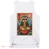 Ferret Eating Ramen Kawaii Anime Pet Lover  Tank Top thumb 0