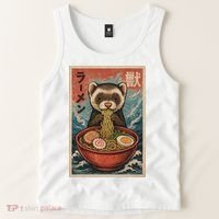Ferret Eating Ramen Kawaii Anime Pet Lover  Tank Top thumb 2