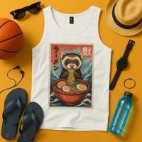 Ferret Eating Ramen Kawaii Anime Pet Lover  Tank Top thumb 4