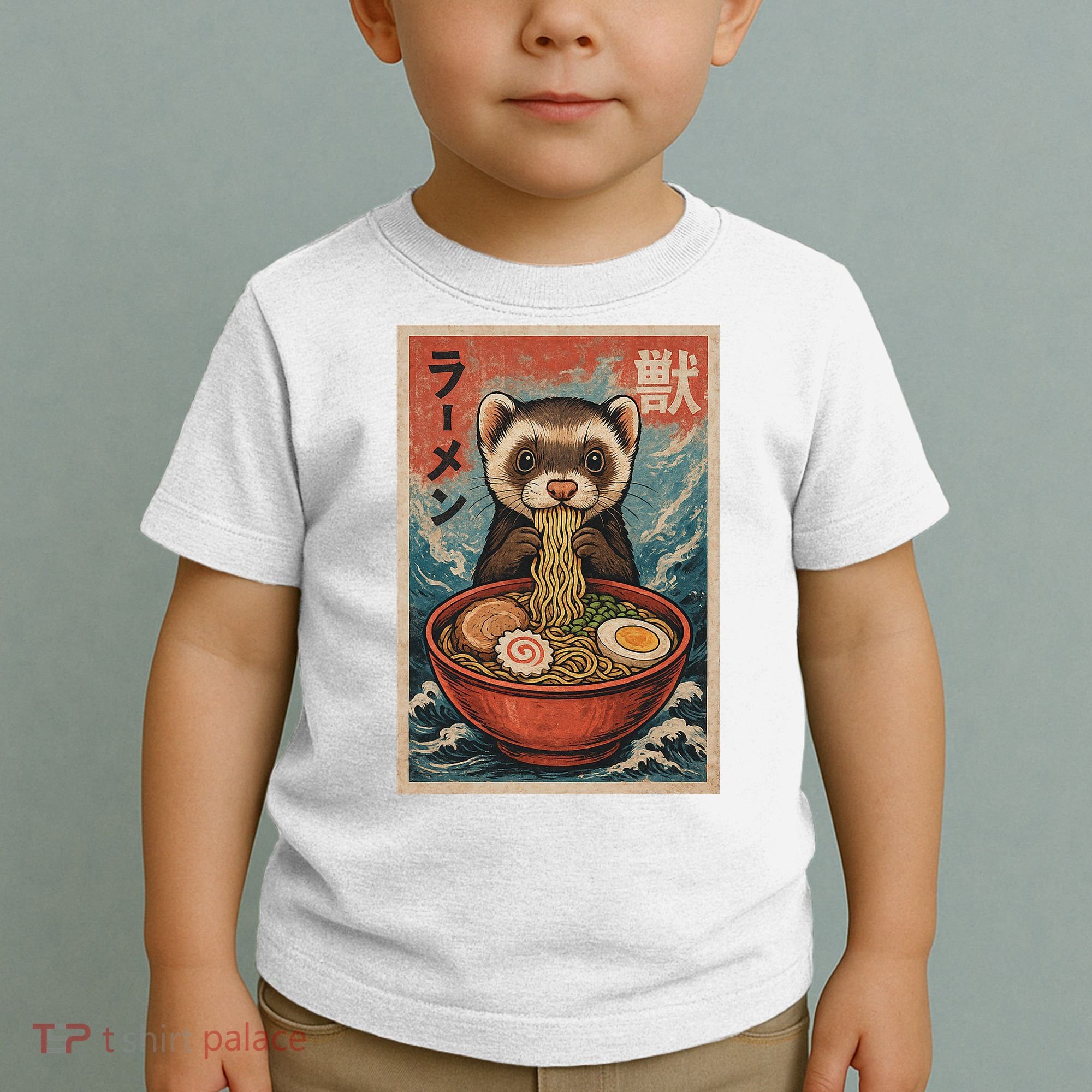 Ferret Eating Ramen Kawaii Anime Pet Lover  Toddler T-Shirt