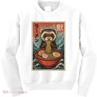 Ferret Eating Ramen Kawaii Anime Pet Lover  Kids Sweatshirt thumb 0