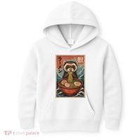Ferret Eating Ramen Kawaii Anime Pet Lover  Kids Hoodie thumb 0