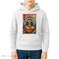 Ferret Eating Ramen Kawaii Anime Pet Lover  Kids Hoodie thumb 4