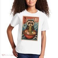 Ferret Eating Ramen Kawaii Anime Pet Lover  Kids T-Shirt thumb 2