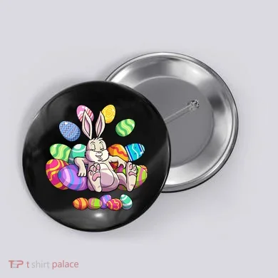 Funny Easter rabbit Easter Bunny Button
