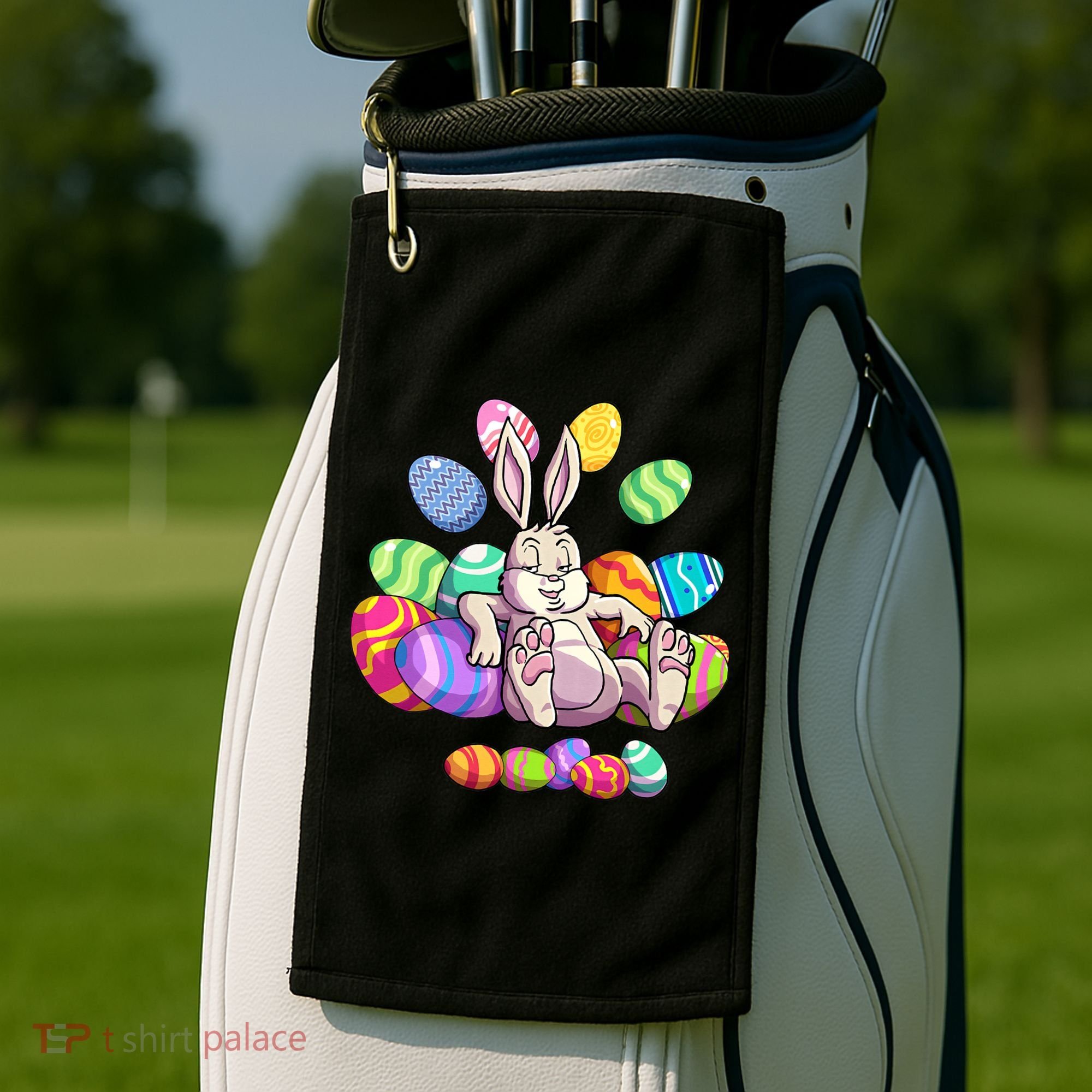 Funny Easter rabbit Easter Bunny Golf Towel