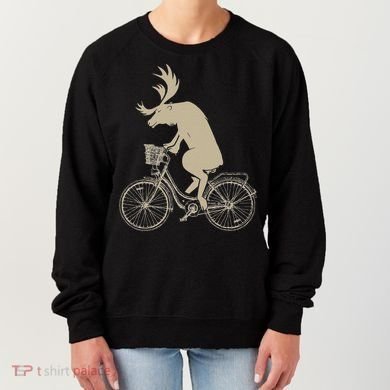 Funny Elk Riding A Cycle Animal Lover Gift Women's Sweatshirt