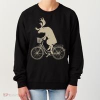 Funny Elk Riding A Cycle Animal Lover Gift Women's Sweatshirt thumb 0