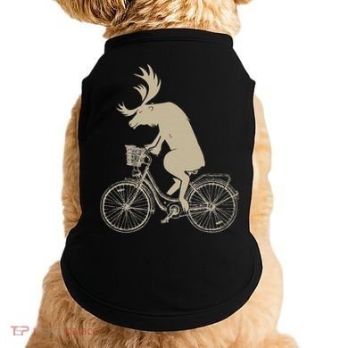 Funny Elk Riding A Cycle Animal Lover Gift Doggie Tank