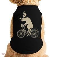 Funny Elk Riding A Cycle Animal Lover Gift Doggie Tank thumb 0