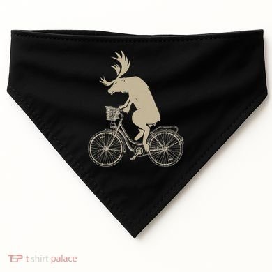 Funny Elk Riding A Cycle Animal Lover Gift USA-Made Doggie Bandana