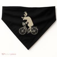 Funny Elk Riding A Cycle Animal Lover Gift USA-Made Doggie Bandana thumb 0