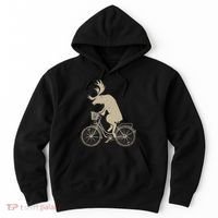 Funny Elk Riding A Cycle Animal Lover Gift Hoodie thumb 0