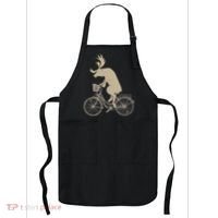 Funny Elk Riding A Cycle Animal Lover Gift Apron thumb 0