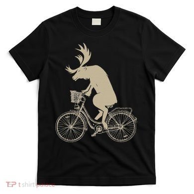 Funny Elk Riding A Cycle Animal Lover Gift T-Shirt