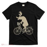 Funny Elk Riding A Cycle Animal Lover Gift T-Shirt thumb 0