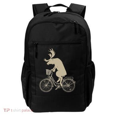 Funny Elk Riding A Cycle Animal Lover Gift Backpack