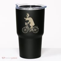Funny Elk Riding A Cycle Animal Lover Gift Tumbler thumb 0