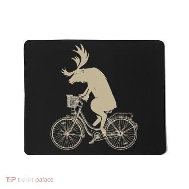 Funny Elk Riding A Cycle Animal Lover Gift Mousepad