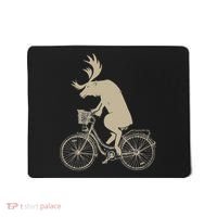 Funny Elk Riding A Cycle Animal Lover Gift Mousepad thumb 0