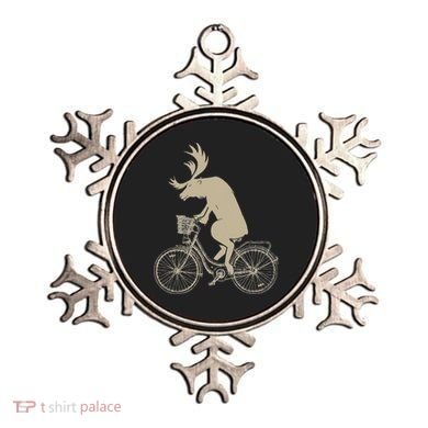 Funny Elk Riding A Cycle Animal Lover Gift Ornament