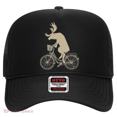 Funny Elk Riding A Cycle Animal Lover Gift Hat
