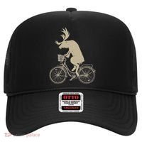 Funny Elk Riding A Cycle Animal Lover Gift Hat thumb 0