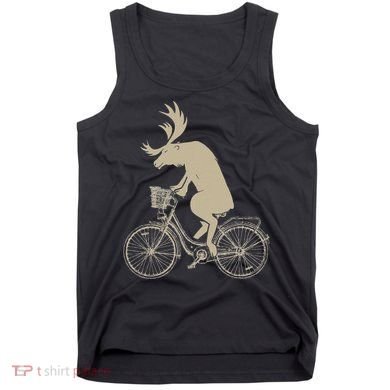 Funny Elk Riding A Cycle Animal Lover Gift Tank Top