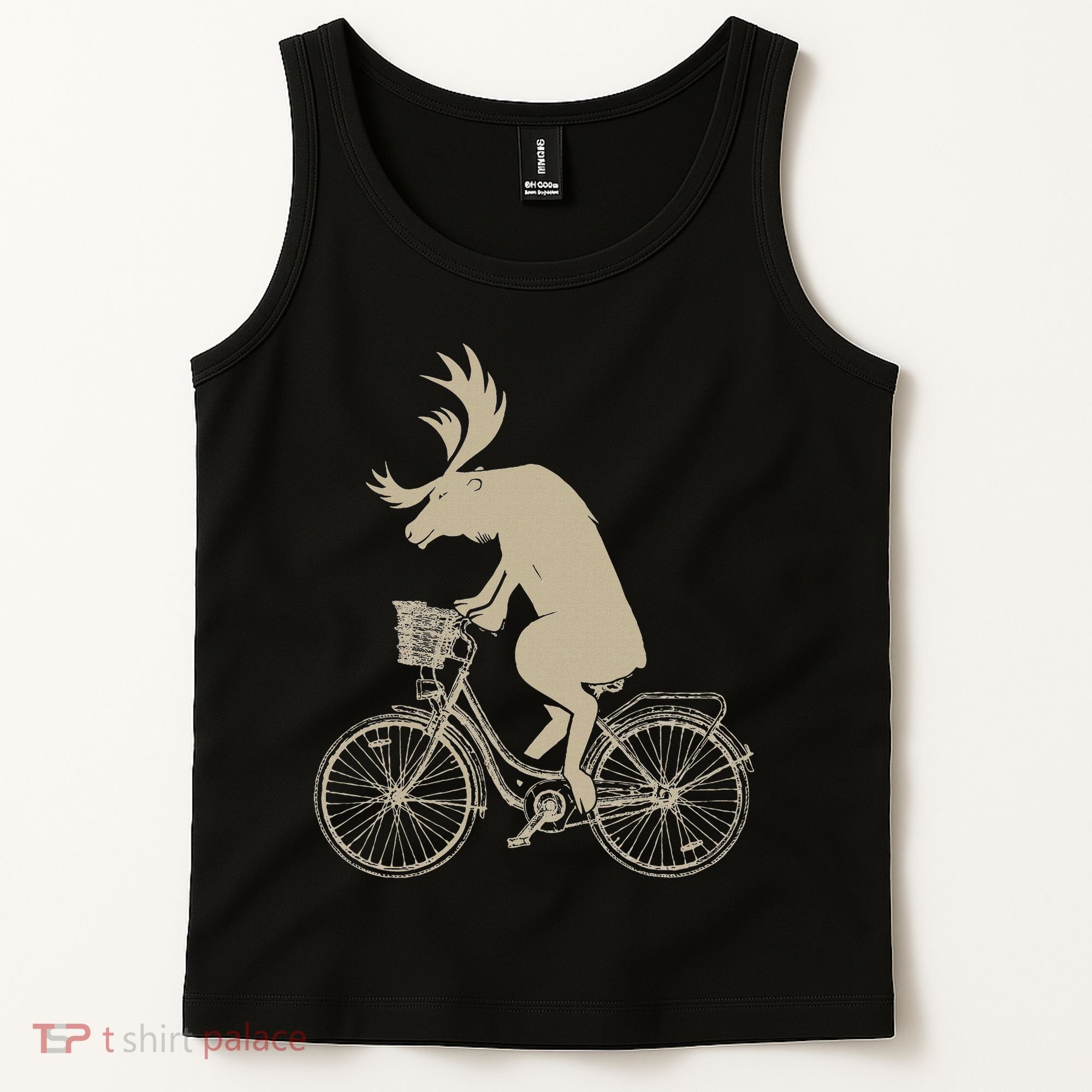 Funny Elk Riding A Cycle Animal Lover Gift Tank Top
