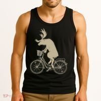 Funny Elk Riding A Cycle Animal Lover Gift Tank Top thumb 3
