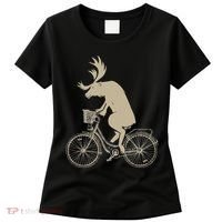 Funny Elk Riding A Cycle Animal Lover Gift Women's T-Shirt thumb 0