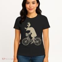 Funny Elk Riding A Cycle Animal Lover Gift Women's T-Shirt thumb 4