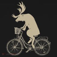 Funny Elk Riding A Cycle Animal Lover Gift Women's T-Shirt thumb 6
