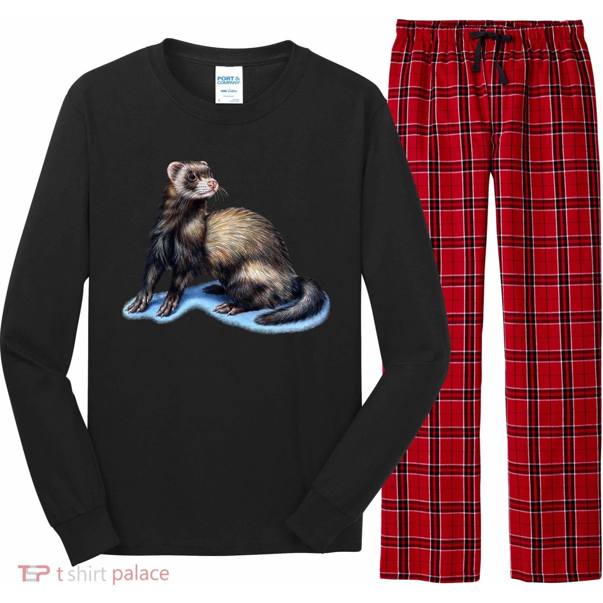 Ferret Wildlife Long Sleeve Pajama Set