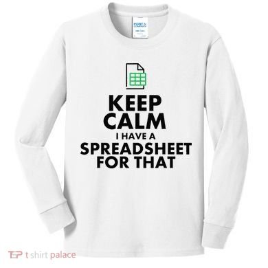 Funny Excel Spreadsheets Lover Gift Accountant Kids Long Sleeve Shirt