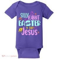 Funny Easter Sunday Silly Rabbit Easter Is For Jesus Baby Bodysuit thumb 0